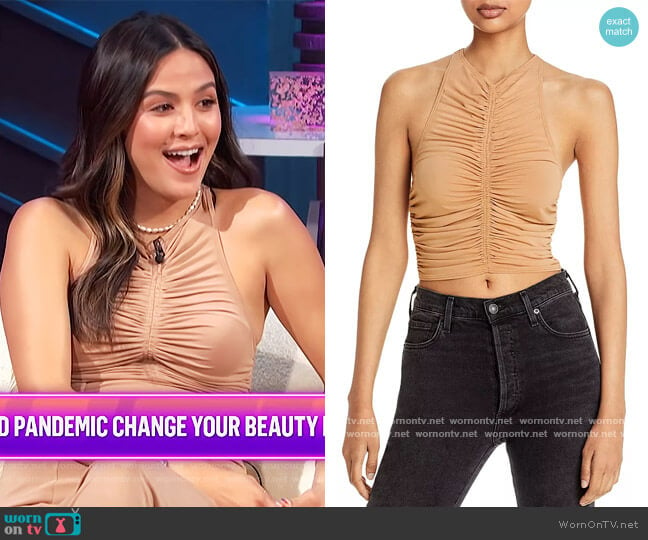 Adrienne Ruched Cropped Top by A.L.C. worn by Erin Lim on E! News