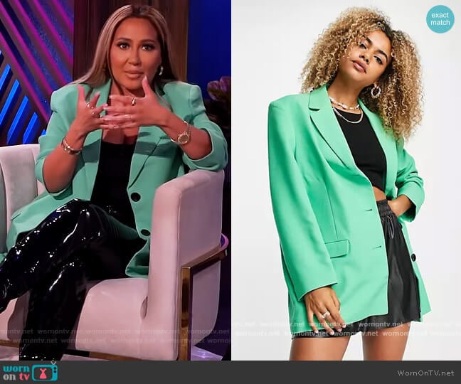 Oversized Grandaddy Blazer by ASOS worn by Adrienne Houghton on The Real