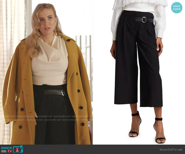 Adelina Pants by Alice + Olivia worn by Amanda Carrington (Eliza Bennett) on Dynasty