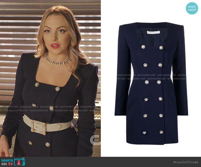 Embellished-Button Dress by Alessandra Rich worn by Fallon Carrington (Elizabeth Gillies) on Dynasty