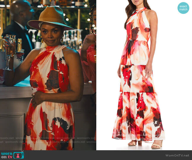 Alyssa Halter Maxi Dress by Alex Marie worn by Debbi Morgan on Our Kind of People