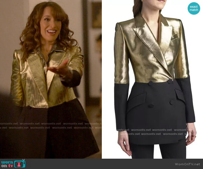 Alexander McQueen Bicolor Double-Breasted Blazer worn by Bette Porter (Jennifer Beals) on The L Word Generation Q