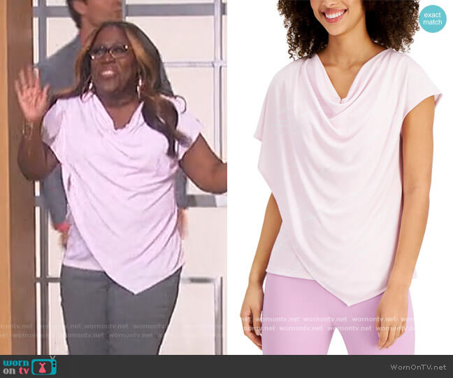 Asymmetrical Draped Top by Alfani worn by Sheryl Underwood on The Talk