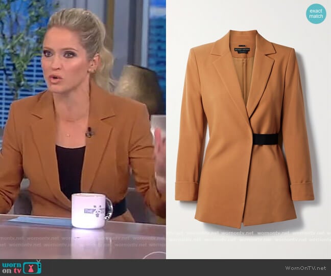 Hattie crepe wrap blazer by Alice + Olivia worn by Sara Haines on The View