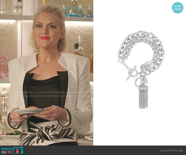 Battina Chain Bracelet by Angelina Alvarez worn by Alexis Carrington (Elaine Hendrix) on Dynasty