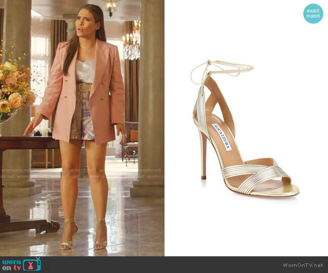 Ari Sandals by Aquazzura worn by Cristal Jennings (Daniella Alonso) on Dynasty