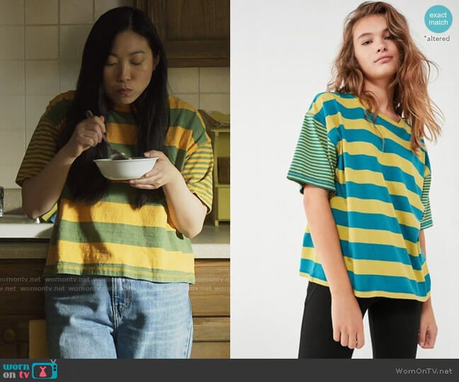 BDG Boston Oversized Short Sleeve Ringer Tee worn by Nora Lum (Awkwafina) on Awkwafina is Nora From Queens