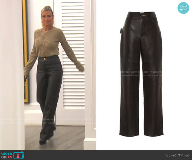 High-Rise Leather Pants by Bottega Veneta worn by Dorit Kemsley on The Real Housewives of Beverly Hills