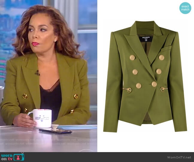 Button-front peak-lapel Blazer by Balmain worn by Sunny Hostin on The View