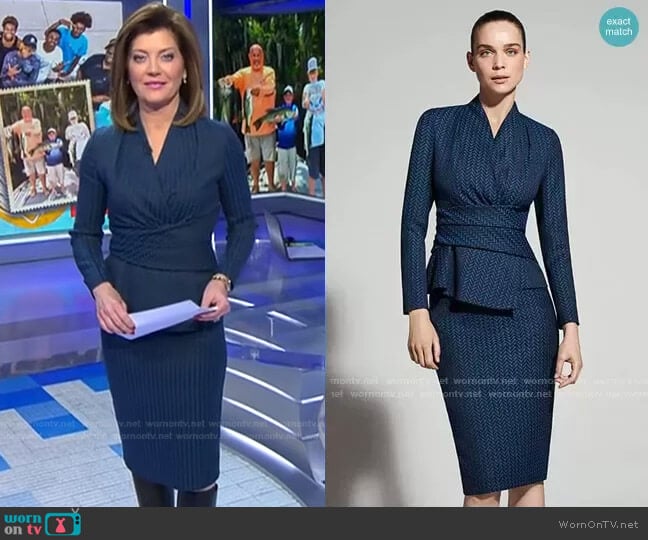 Belleville Top and Hartley Skirt by The Fold London worn by Norah O'Donnell on CBS Evening News