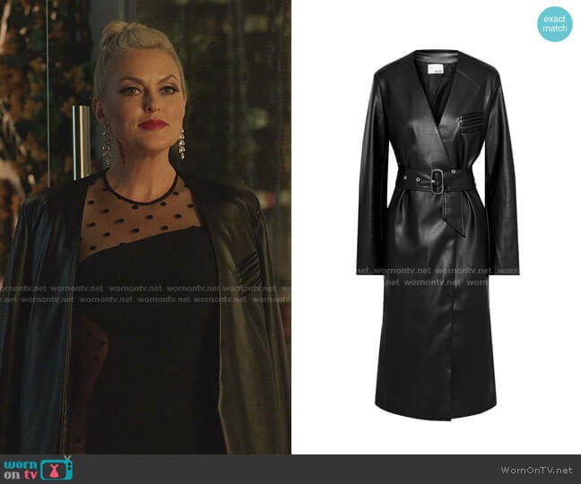 Faux Leather Coat by Each x Other worn by Alexis Carrington (Elaine Hendrix) on Dynasty