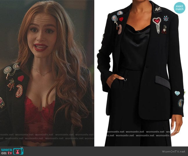 Love Cheyenne Embroidered Blazer by Cinq a Sept worn by Cheryl Blossom (Madelaine Petsch) on Riverdale