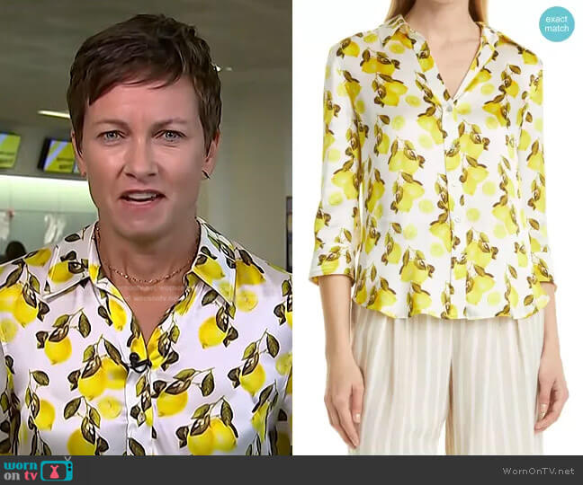 WornOnTV: Stephanie’s white lemon print blouse on Today | Stephanie ...