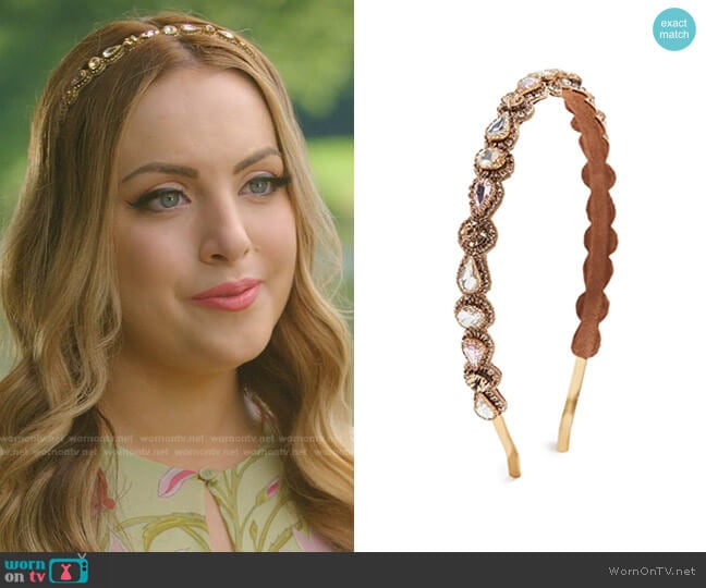 Coraline Headband by Deepa Gurnani worn by Fallon Carrington (Elizabeth Gillies) on Dynasty