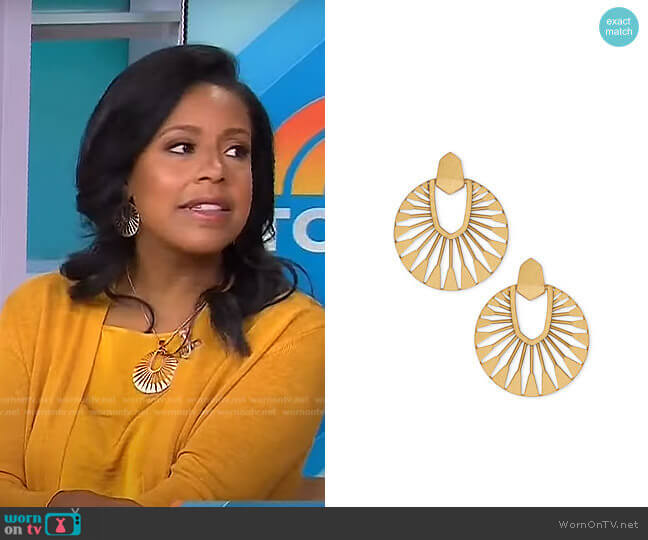 Didi Sunburst Earrings by Kendra Scott worn by Sheinelle Jones on Today