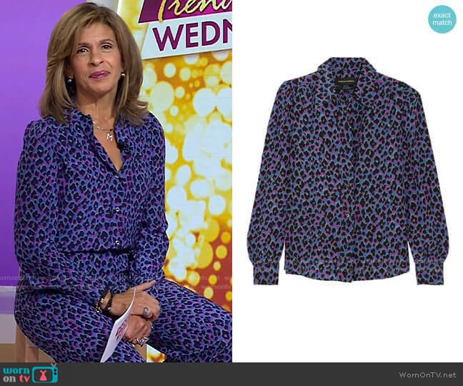 Elise Animal Print Silk Shirt by Vanessa Seward worn by Hoda Kotb on Today