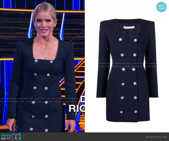 Embellished-Button Dress by Alessandra Rich worn by Sara Haines on The Chase