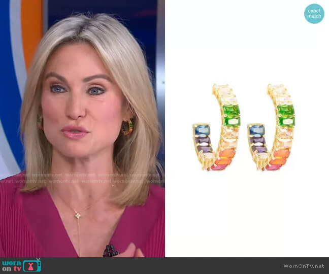 Emerald Rainbow Hoops by Ragen worn by Amy Robach on Good Morning America