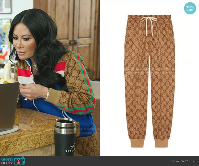 GG Technical Jersey Jogging Pant by Gucci worn by Jen Shah on The Real Housewives of Salt Lake City