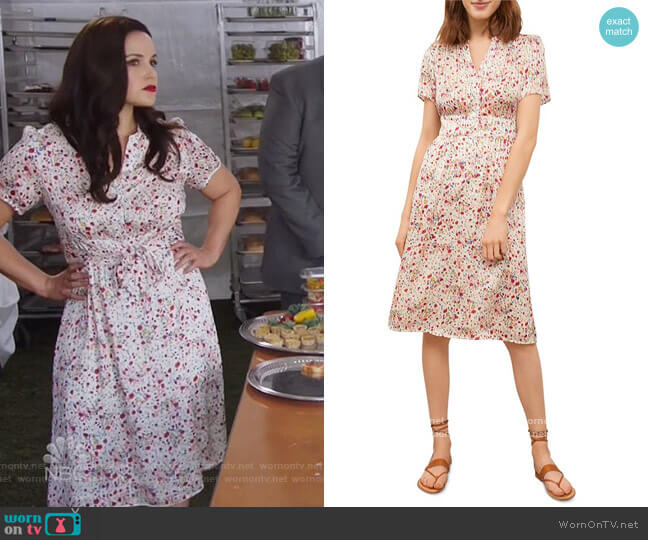 Stacey Crinkle Floral Dress by Gerard Darel worn by Amy Santiago (Melissa Fumero) on Brooklyn Nine-Nine