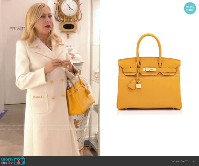 Birkin Bag by Hermes worn by Sutton Stracke on The Real Housewives of Beverly Hills