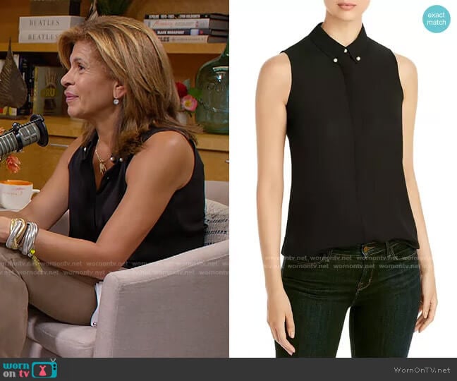 Imitation Pearl Button Sleeveless Top by Karl Lagerfeld worn by Hoda Kotb on Today