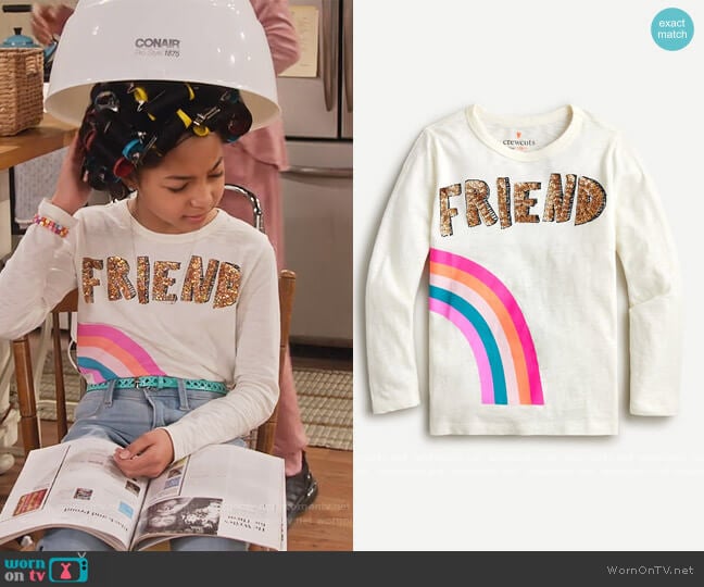 Best Friends T-Shirt by J. Crew worn by Ami (Jordyn Raya James) on Family Reunion