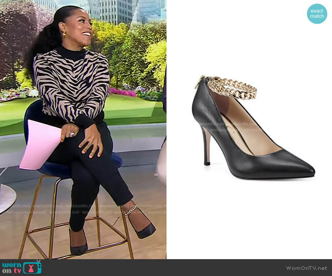 Abrellia Pump by Jessica Simpson worn by Sheinelle Jones on Today