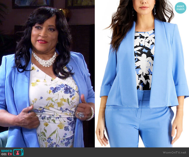 Cuffed Shawl-Collar Blazer by Kasper worn by Paulina Price (Jackée Harry) on Days of our Lives