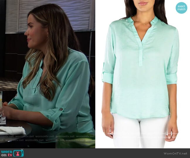 Sheer Blouse by KUT from Kloth worn by Sasha Gilmore (Sofia Mattsson) on General Hospital