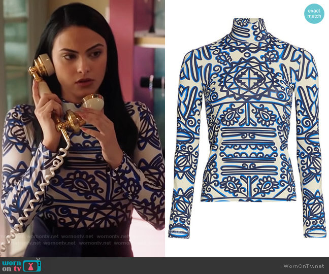 Edition 23 Printed Turtleneck by LA DoubleJ worn by Veronica Lodge (Camila Mendes) on Riverdale