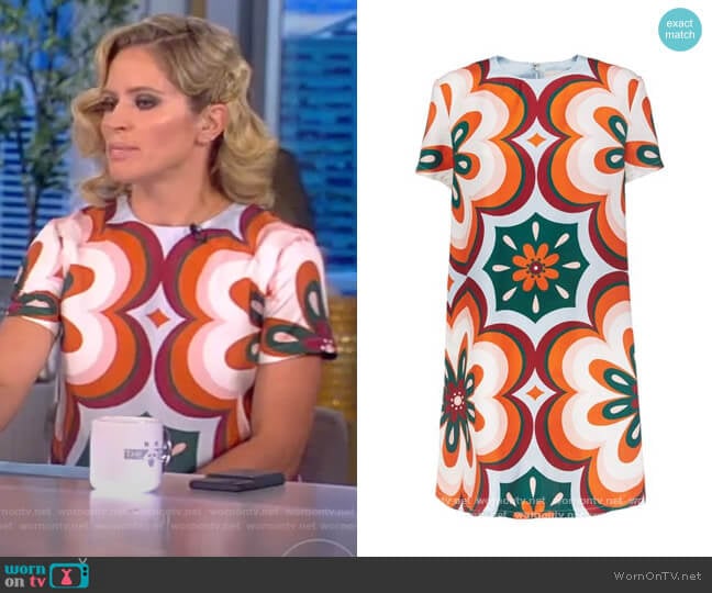 Swing Printed Mini Dress by LA Double J worn by Sara Haines on The View