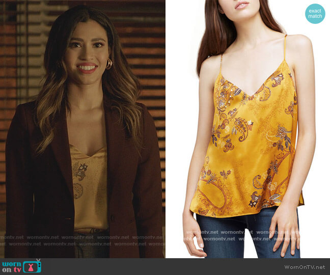 Kylee Racer Silk Tank by L'Agence worn by Kara Royster on Dynasty