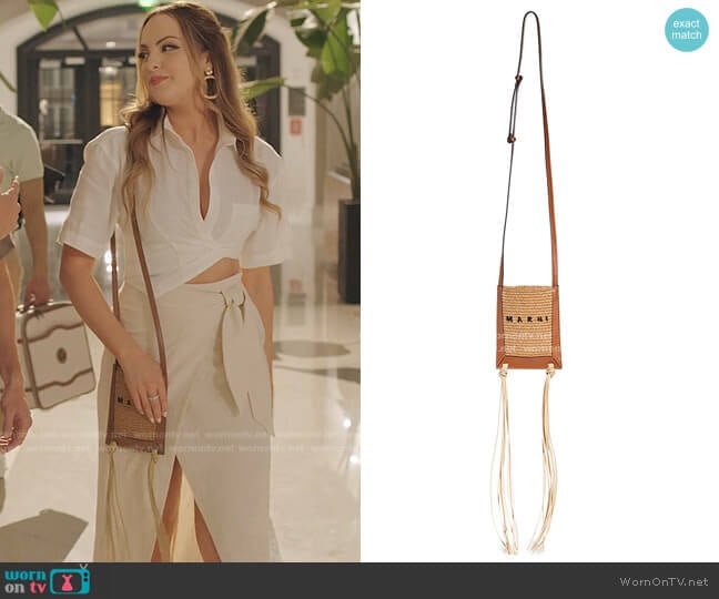 Small Fringe Summer Bag by Marni worn by Fallon Carrington (Elizabeth Gillies) on Dynasty