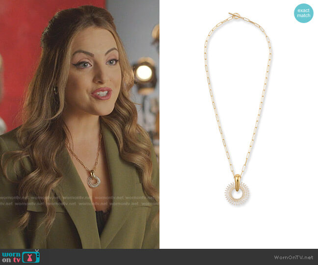 Madeline Pendant Necklace by Mignonne Gavigan worn by Fallon Carrington (Elizabeth Gillies) on Dynasty