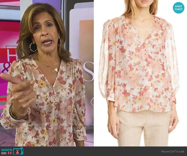 Milan Floral Top by Veronica Beard worn by Hoda Kotb on Today