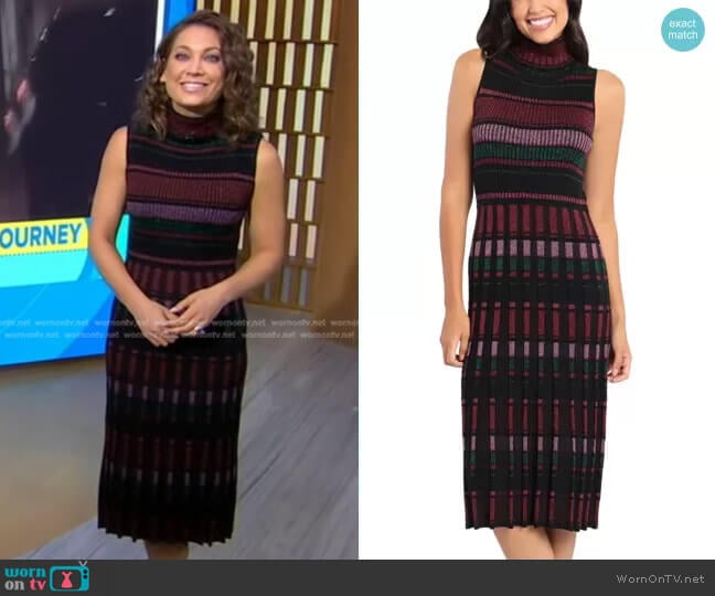 Mock Neck Midi Sweater Dress by Maggy London worn by Ginger Zee on Good Morning America