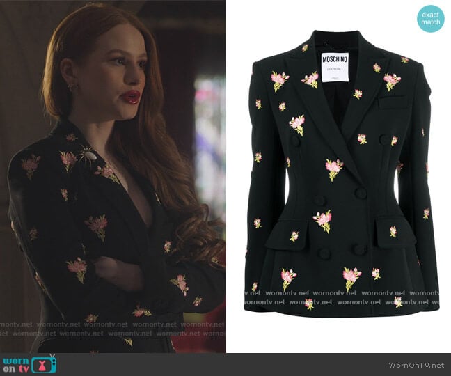 Floral Embroidery Double-breasted Blazer by Moschino worn by Cheryl Blossom (Madelaine Petsch) on Riverdale