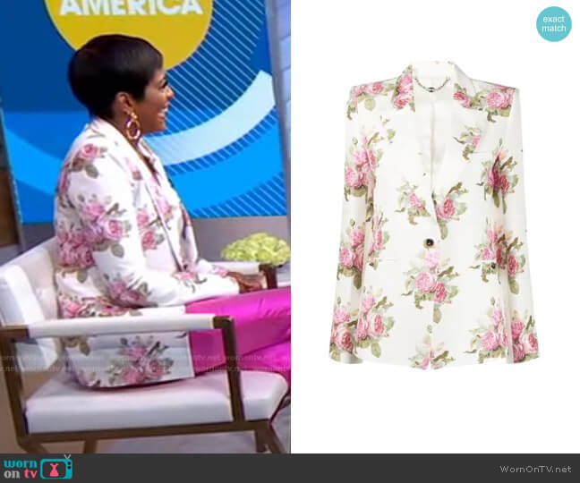 WornOnTV: Tamron Hall’s white floral blazer on Good Morning America