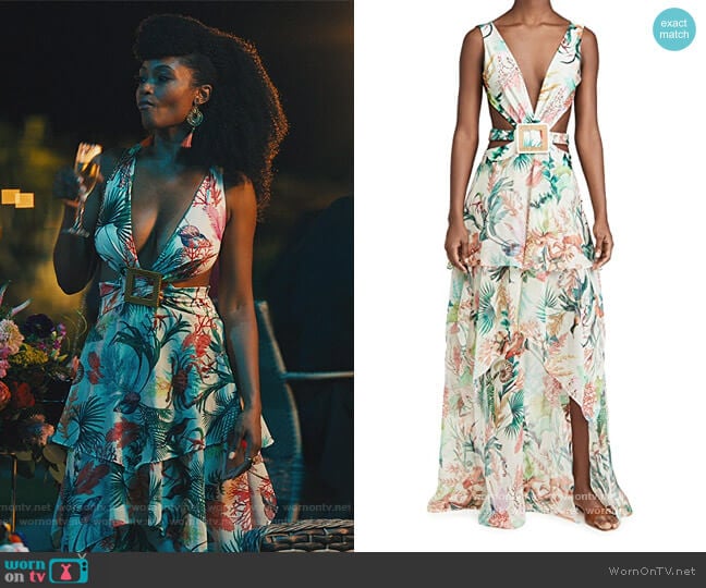 Oasis Cutout Dress by PatBO worn by Angela Vaughn (Yaya DaCosta) on Our Kind of People