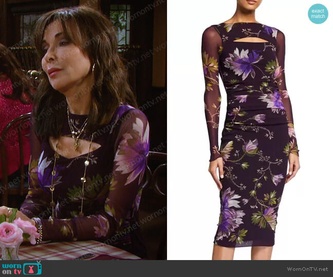 Peek-A-Boo Long Sleeve Fitted Dress by Fuzzi worn by Kate Roberts (Lauren Koslow) on Days of our Lives