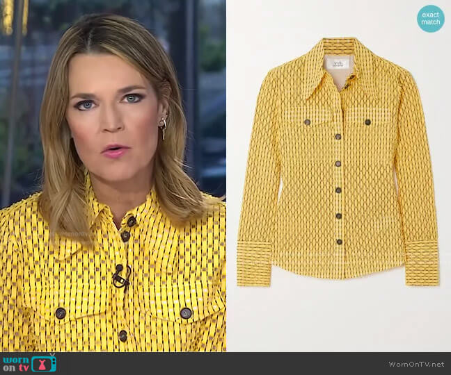 Perforated Cotton-Blend Shirt by Victoria Victoria Beckham worn by Savannah Guthrie on Today