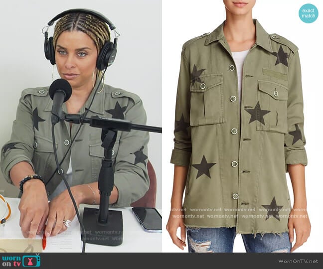 Camilo Star Print Military Jacket by Pistola worn by Robyn Dixon on The Real Housewives of Potomac