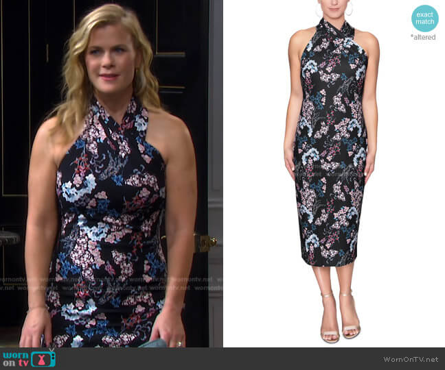 Printed Harland Midi Dress by RACHEL Rachel Roy worn by Sami Brady (Alison Sweeney) on Days of our Lives