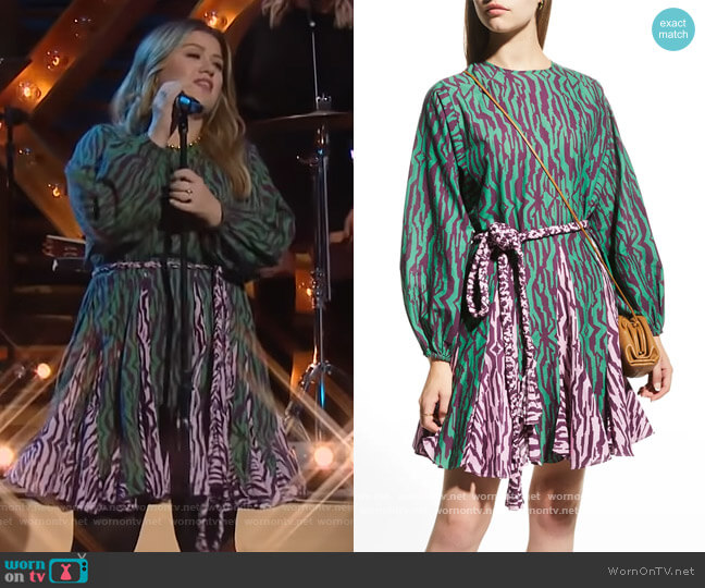 WornOnTV: Kelly’s green zebra stripe dress on The Kelly Clarkson Show ...