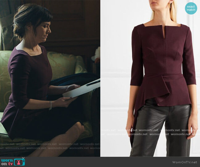 Heron Asymmetric Crepe Blouse by Roland Mouret worn by Kate Sacker (Condola Rashad) on Billions