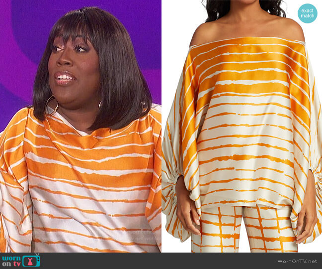 Bellagio Striped Blouse by Silvia Tcherassi worn by Sheryl Underwood on The Talk