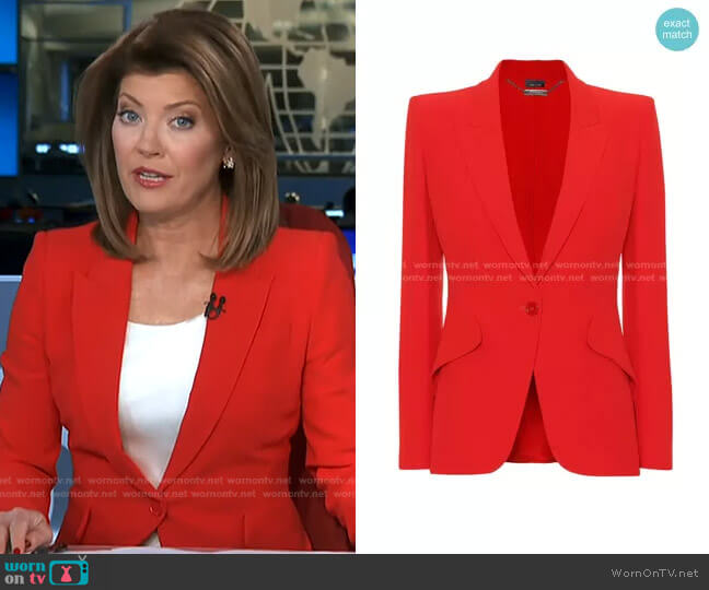 WornOnTV: Norah’s red blazer on CBS Evening News | Norah O'Donnell ...