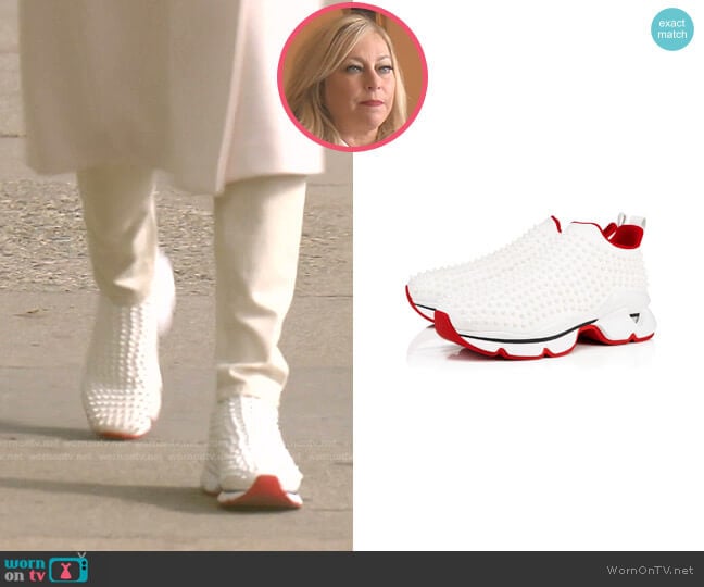 Spike Sock sneakers by Christian Louboutin worn by Sutton Stracke on The Real Housewives of Beverly Hills