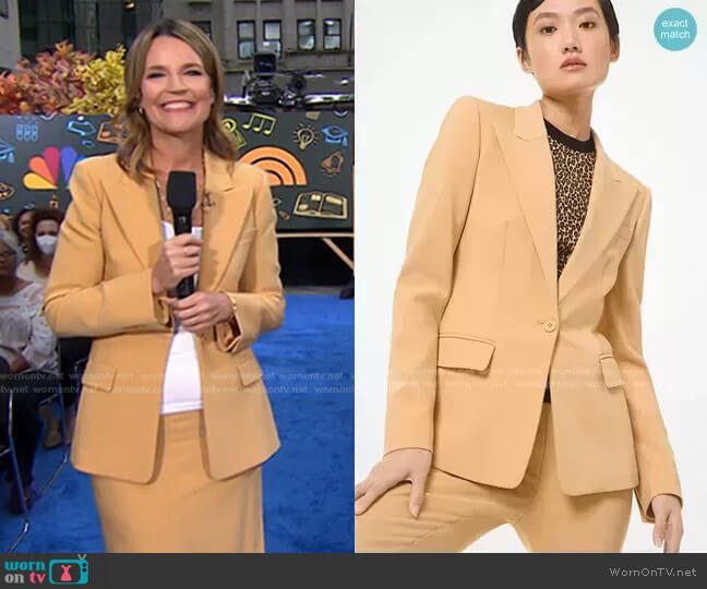 Stretch Pebble Crepe Blazer by Michael Kors worn by Savannah Guthrie on Today